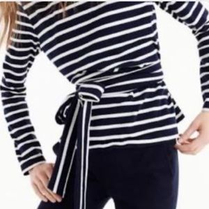 J.Crew Striped Wrap Top